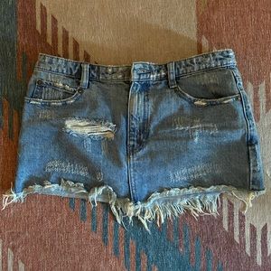 Free People denim mini skirt